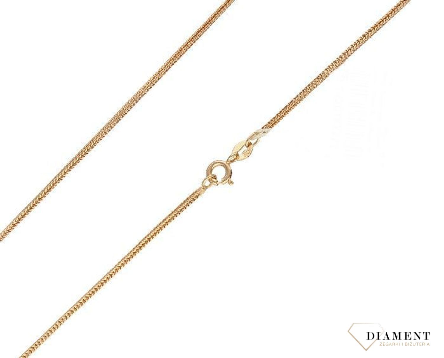 Srebrny łańcuszek lisi ogon 1,2mm pozłacany DIA-LAN-2402-925 1,2mm. Efektowny splot, który przez swoją uniwersalną strukturę jest idealną bazą do rozmaitych wisiorków oraz dodatków. Idealny na prezent (2).jpg